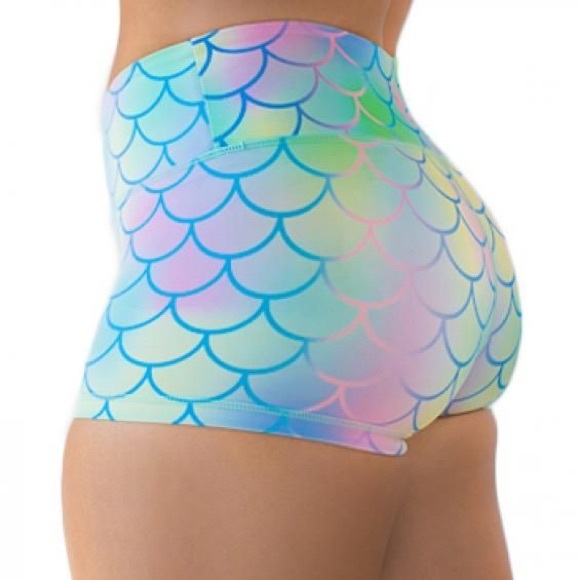 👊FMFM Mermaid 🧜‍♀️ Snake Scale Shorts S - Picture 1 of 15
